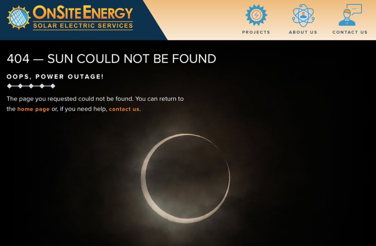 OnSite Energy has a unique 404 Page.