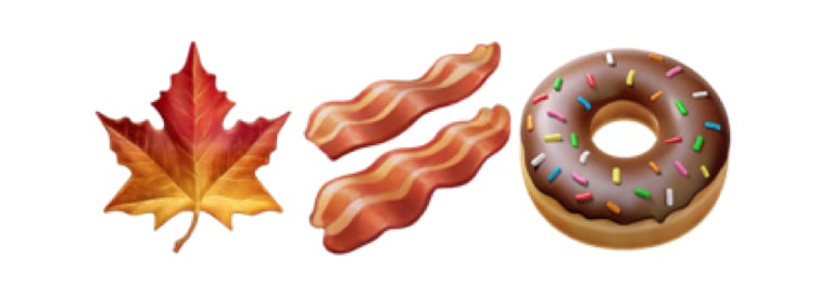 maple bacon doughnut emoji advertisement.