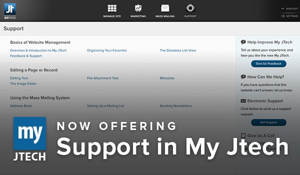 New support articles in My JTech.
